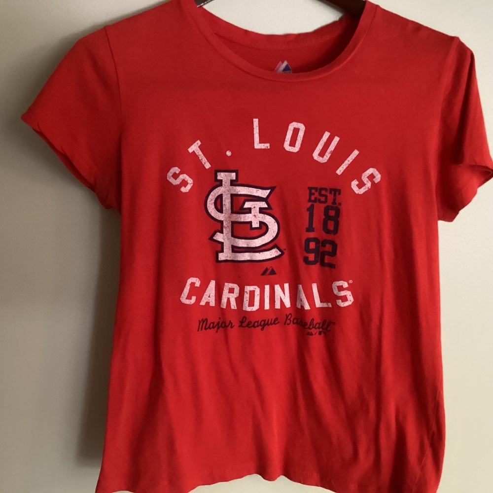 St. Louis Cardinals Tee Kids Large or Ladies Small by Majestic